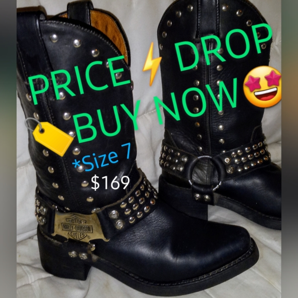 Harley Davidson boots Italian leather